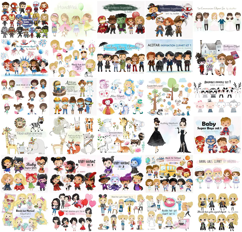 Mega Pacotão Aquarelados Temas diversos em Png 2