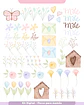 Kit Digital Flores Dia das Mães em Aquarela em Png - Thumbnail 5