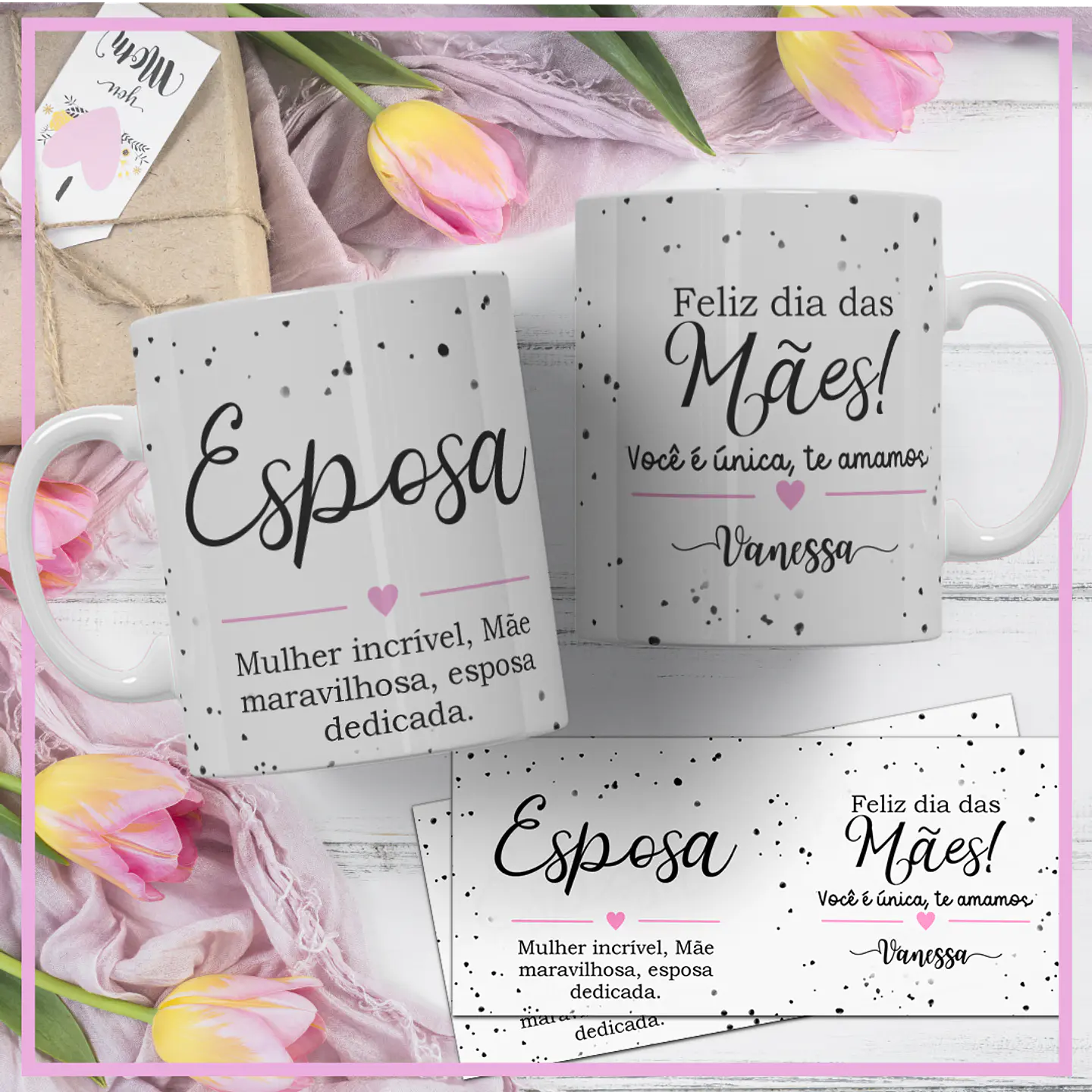 12  Artes para Caneca Dia das Mães Minimalista Arquivos em Corel Draw 2