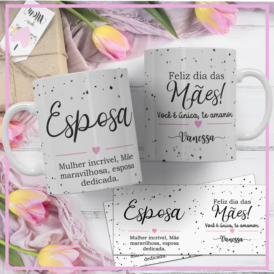 12  Artes para Caneca Dia das Mães Minimalista Arquivos em Corel Draw 2