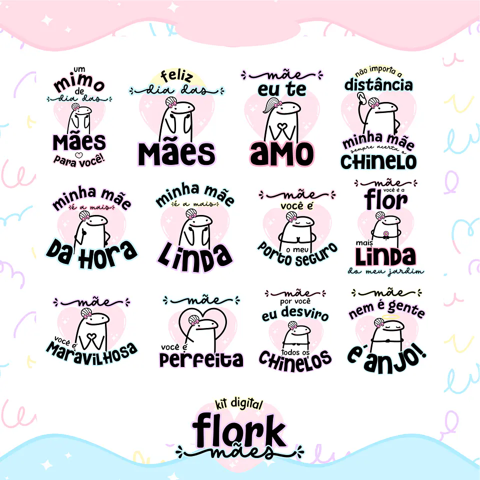 Kit Digital Flork Dia das Mães em Png    4