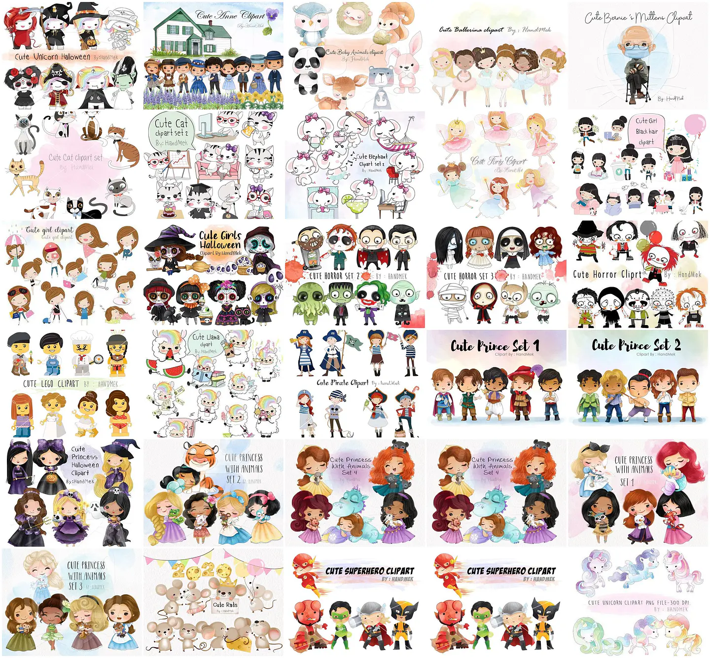 Mega Pacotão Aquarelados Temas diversos em Png 4