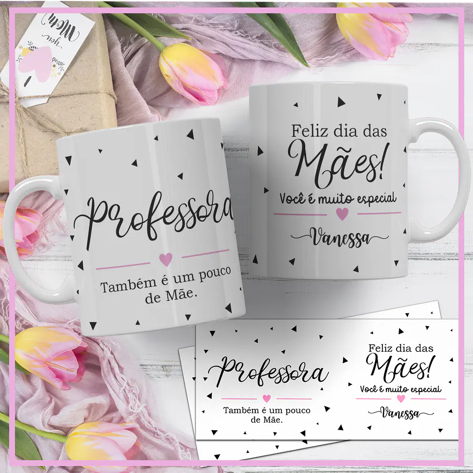 12  Artes para Caneca Dia das Mães Minimalista Arquivos em Corel Draw 3