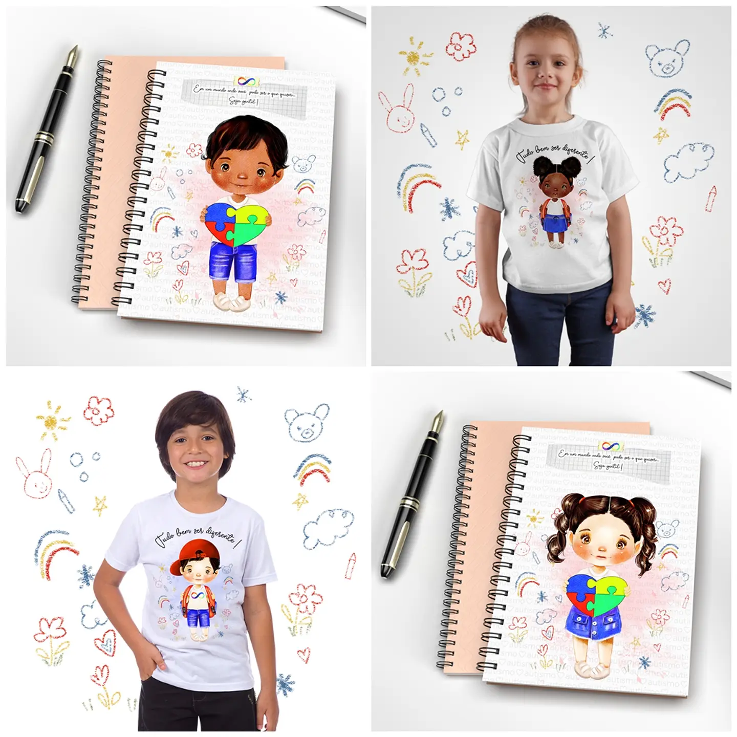 18  Artes para Caneca e Camisa Autismo Arquivos em Corel Draw  2