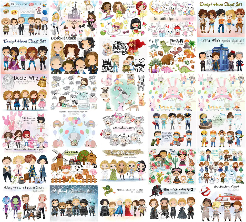 Mega Pacotão Aquarelados Temas diversos em Png 5