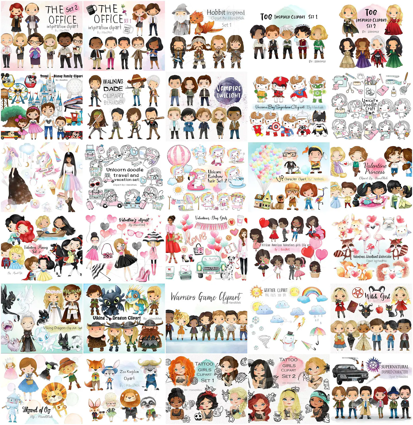 Mega Pacotão Aquarelados Temas diversos em Png 6