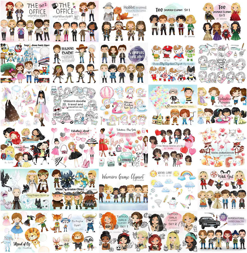 Mega Pacotão Aquarelados Temas diversos em Png 6