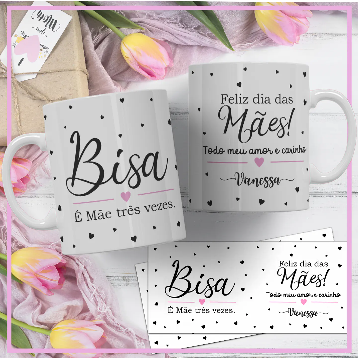12  Artes para Caneca Dia das Mães Minimalista Arquivos em Corel Draw 5