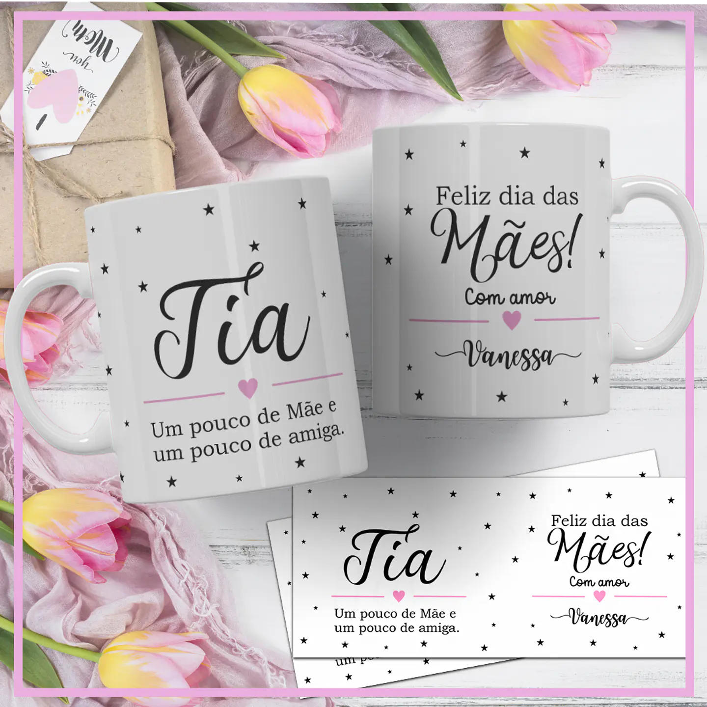 12  Artes para Caneca Dia das Mães Minimalista Arquivos em Corel Draw 6