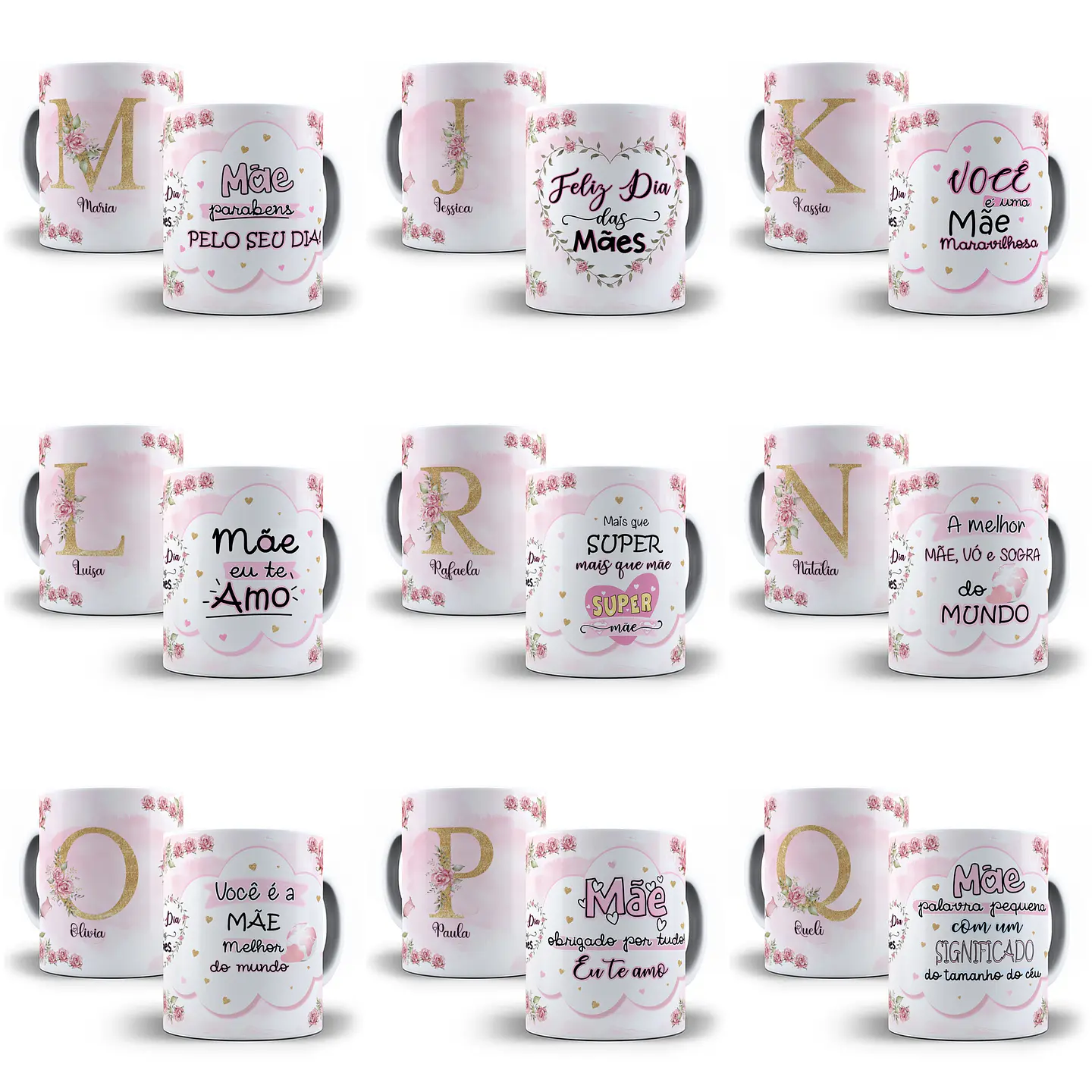 26 Artes para Caneca Alfabeto Dia das Mães em Corel Draw  1