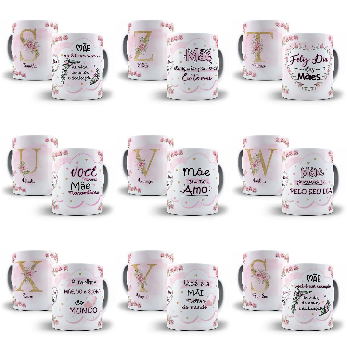 26 Artes para Caneca Alfabeto Dia das Mães em Corel Draw  2