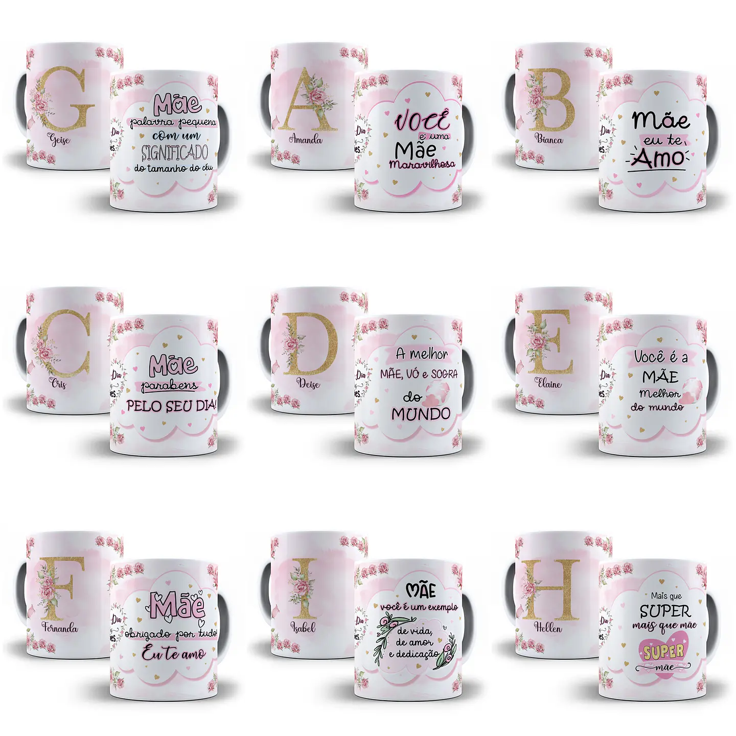 26 Artes para Caneca Alfabeto Dia das Mães em Corel Draw  3