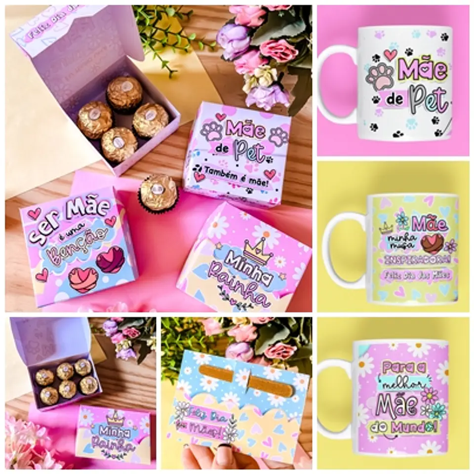 Kit Digital Dia das Mães em Png  1