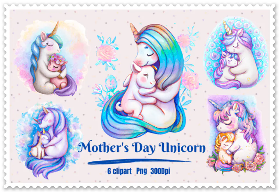 Kit Digital Dia das Mães Bichinhos + Mamães em Png 3