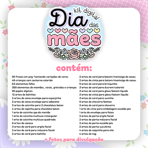 Kit Digital Dia das Mães Completo em Png 