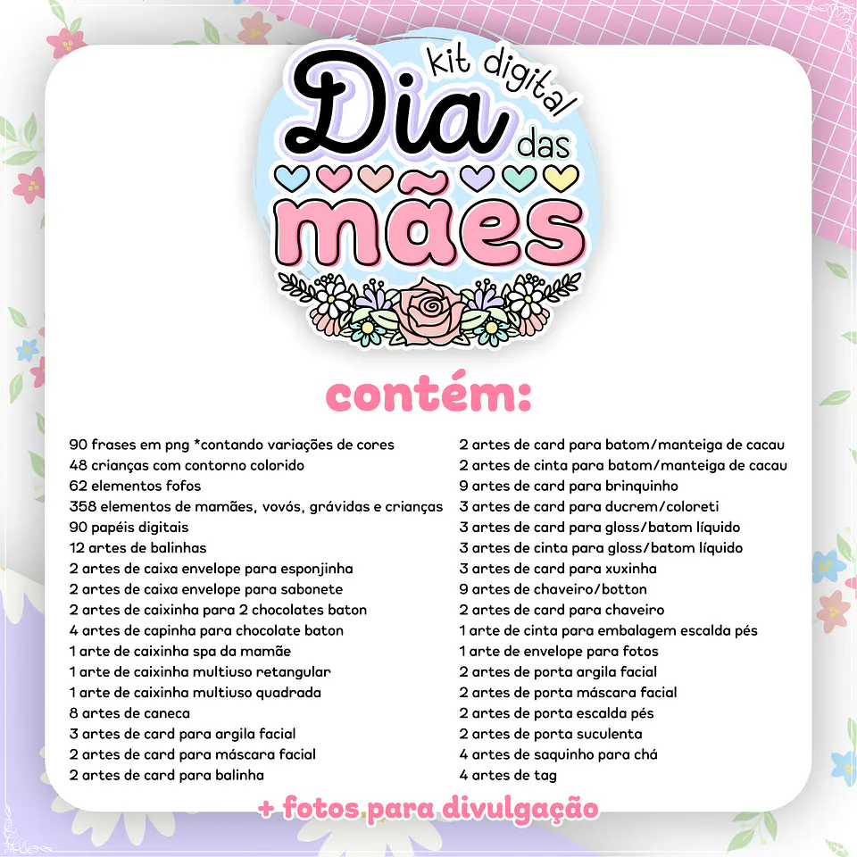 Kit Digital Dia das Mães Completo em Png  2