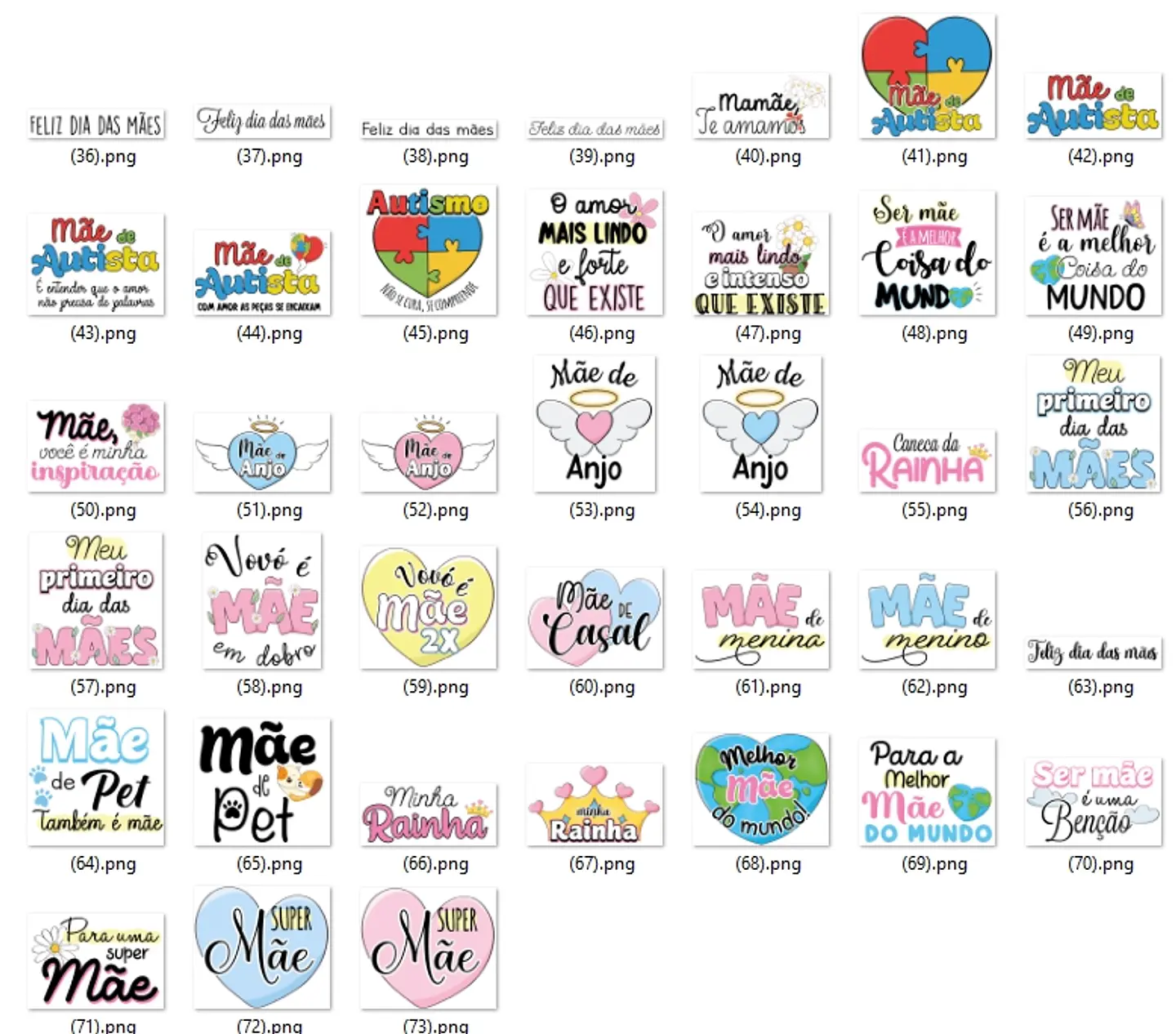 Kit Digital Dia das Mães em Png  3