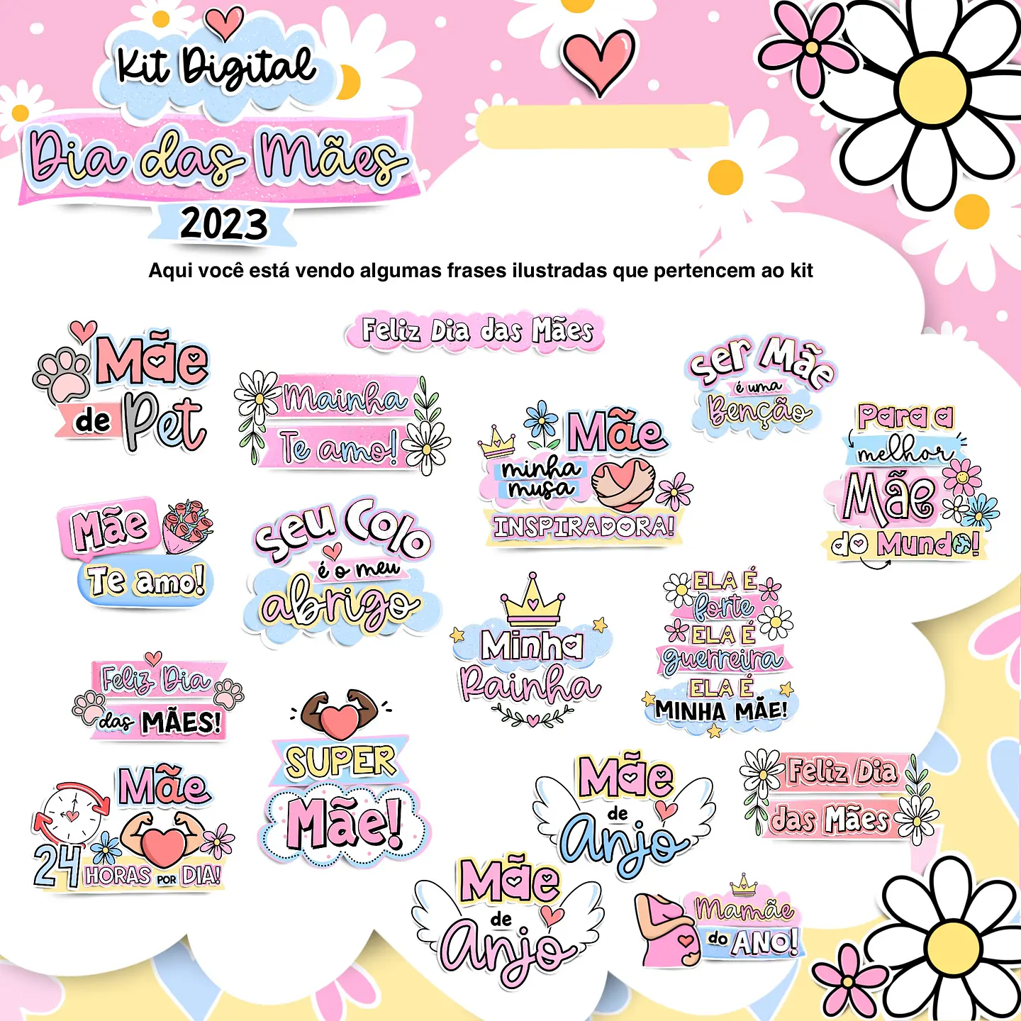 Kit Digital Dia das Mães em Png  4