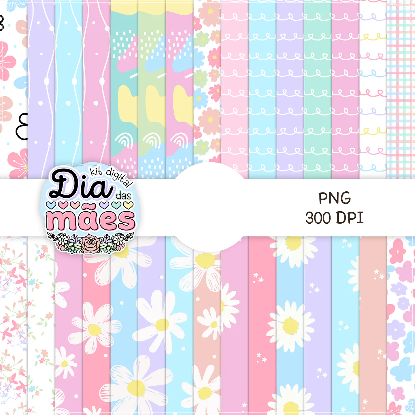 Kit Digital Dia das Mães Completo em Png  5