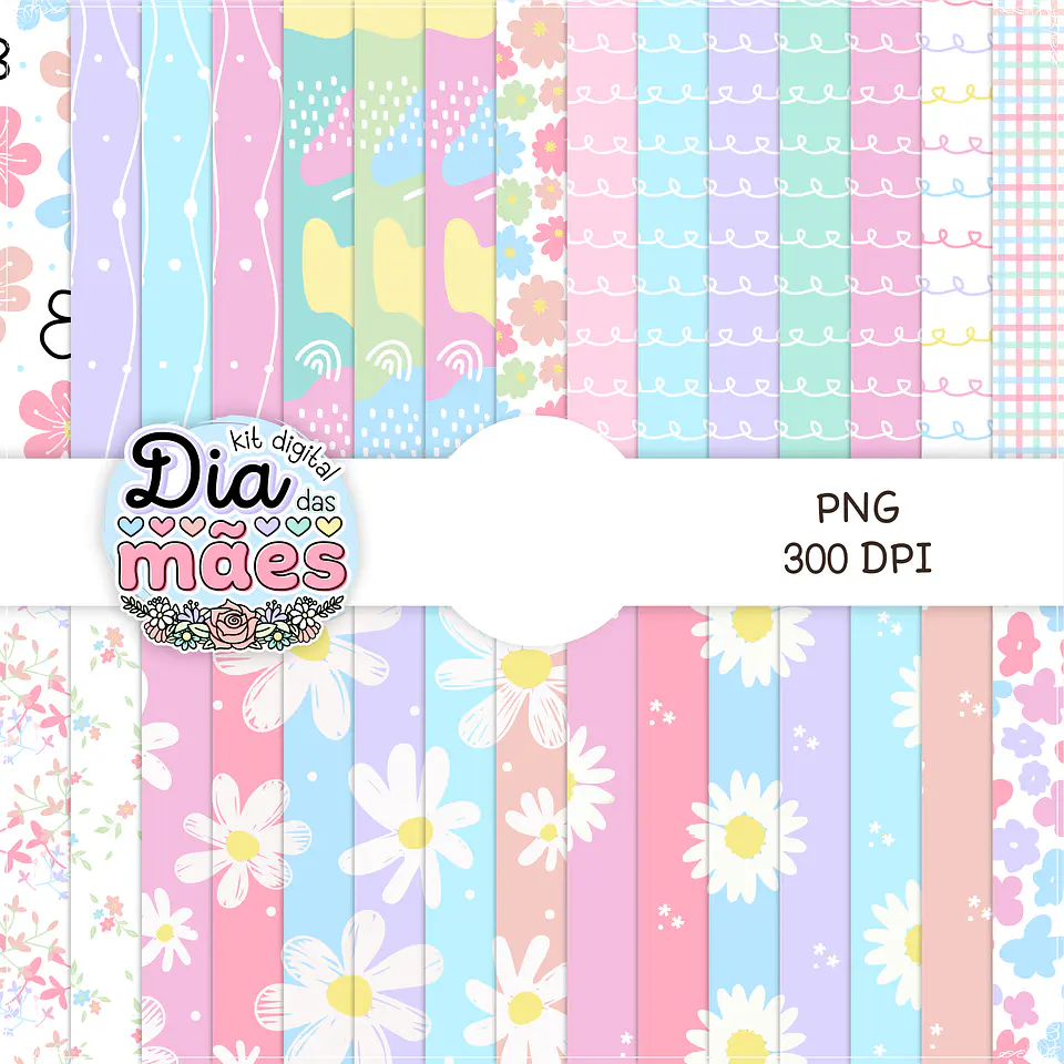 Kit Digital Dia das Mães Completo em Png  5