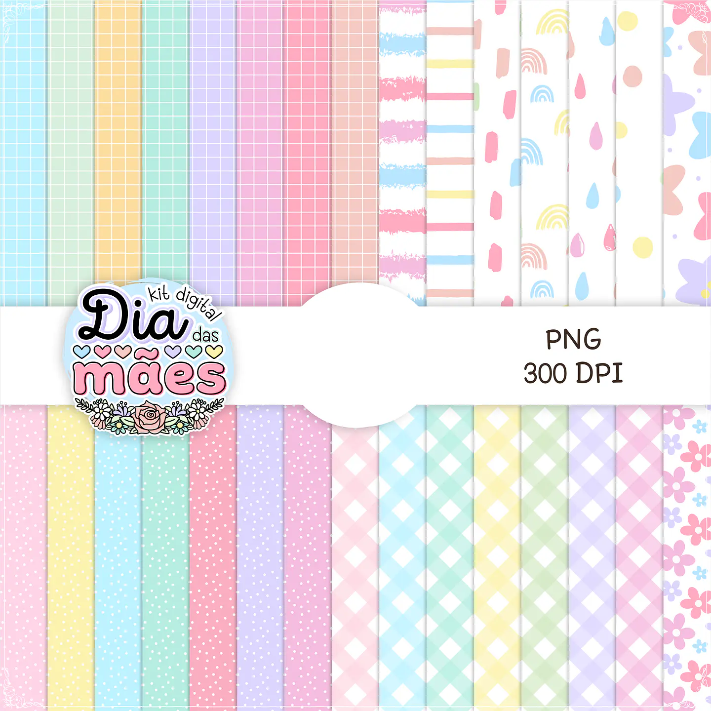Kit Digital Dia das Mães Completo em Png  6