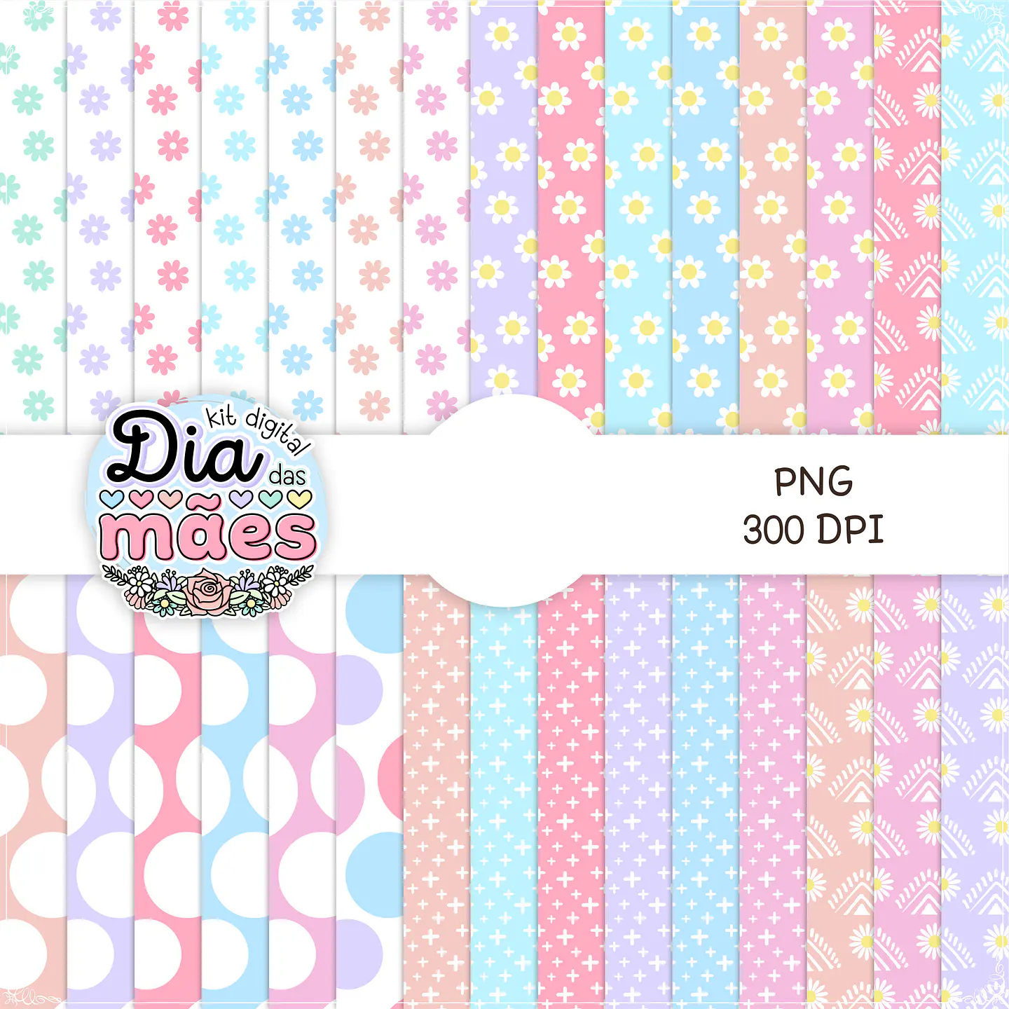 Kit Digital Dia das Mães Completo em Png  7