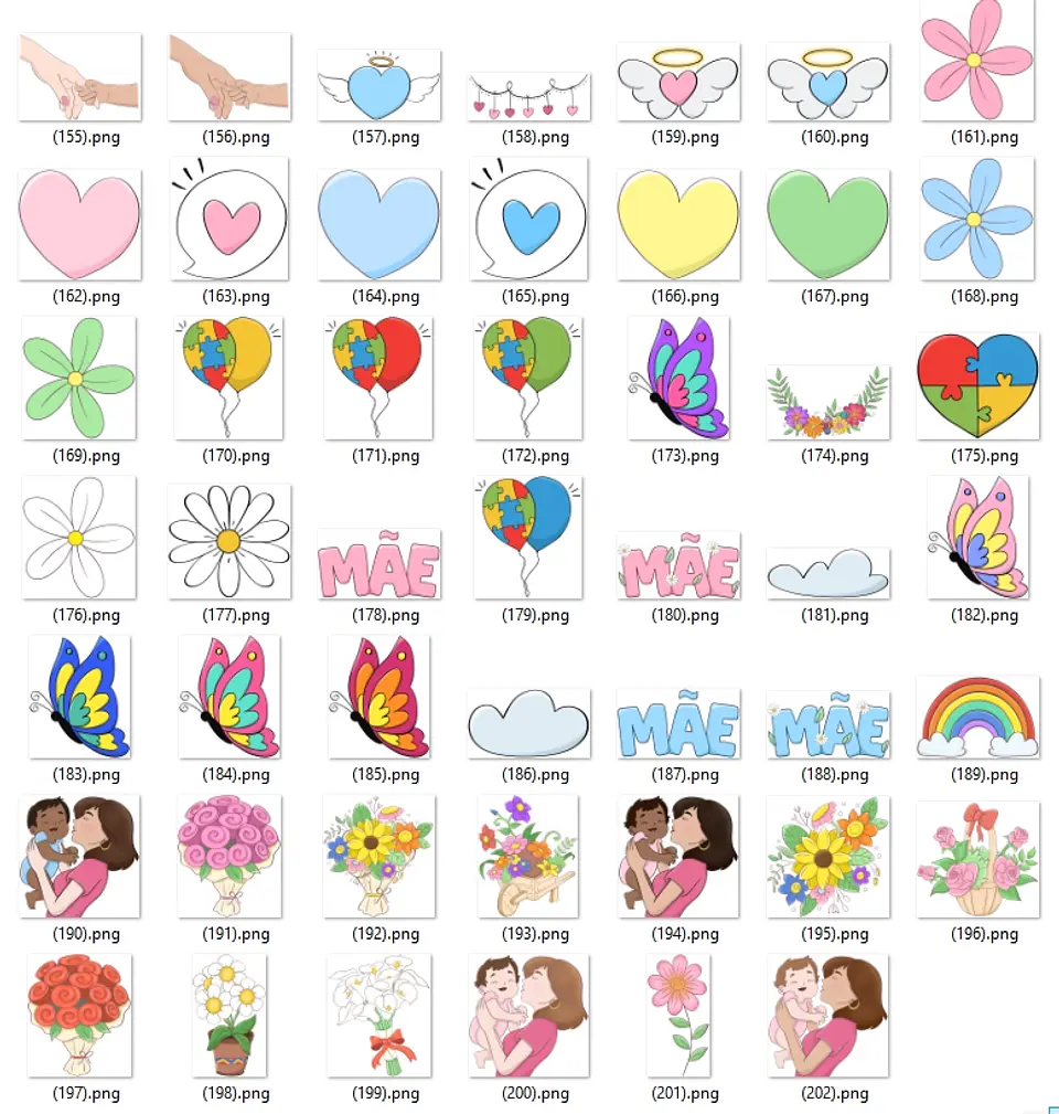 Kit Digital Dia das Mães em Png  7