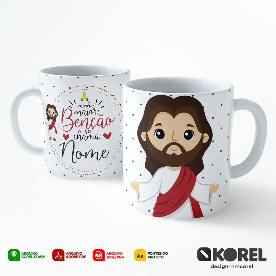 Arte Caneca Jesus Cristo Santinho Editável + Pdf 1