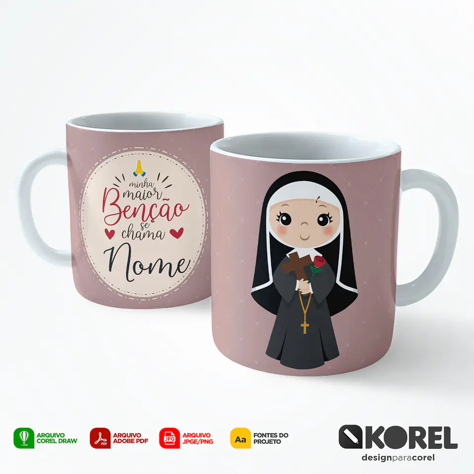 Arte Caneca Santa Rita de Cássia Santinho Editável + Pdf 1