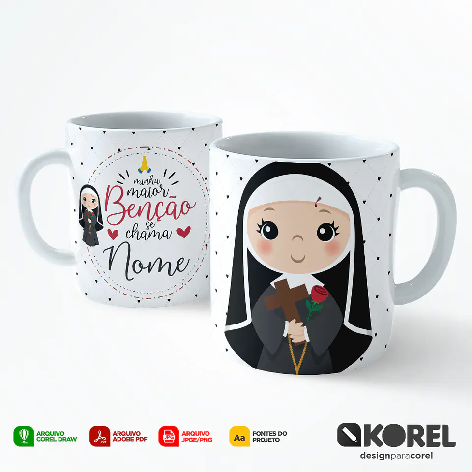 Arte Caneca Santa Rita de Cássia 2 Santinho Editável + Pdf 1