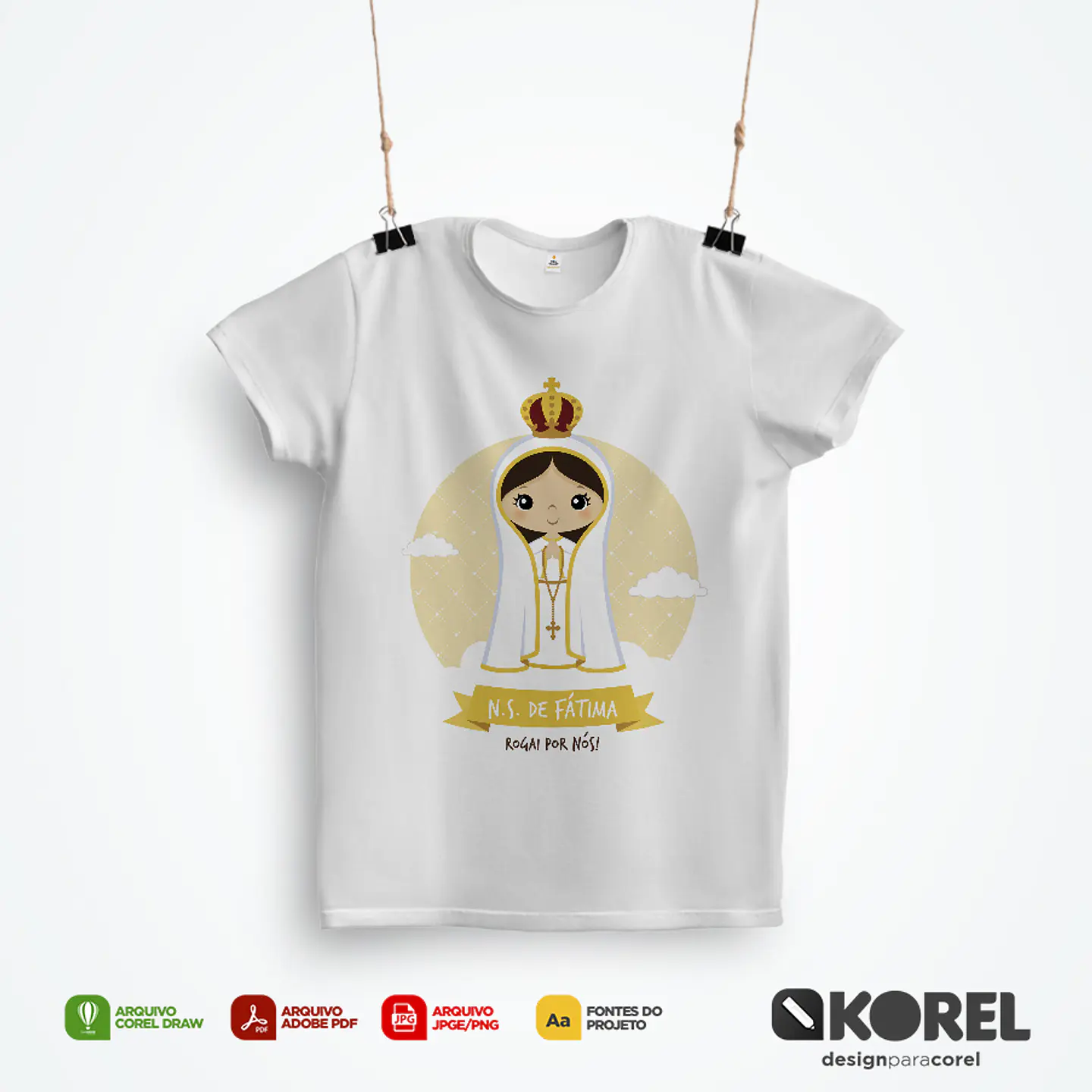 14 Arte Camisa Santinhos Católicos Editável Corel Draw + Png 2