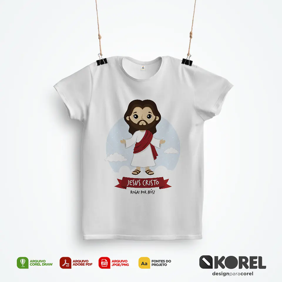 14 Arte Camisa Santinhos Católicos Editável Corel Draw + Png 4