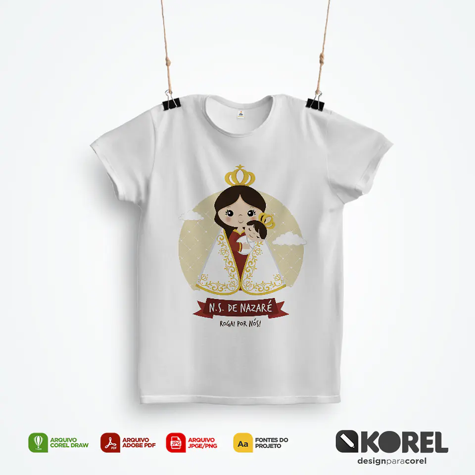 14 Arte Camisa Santinhos Católicos Editável Corel Draw + Png 5
