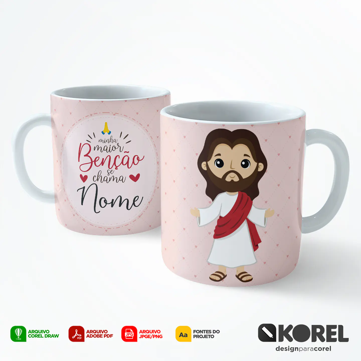 Arte Caneca Jesus Cristo 2 Santinho Editável + Pdf 1
