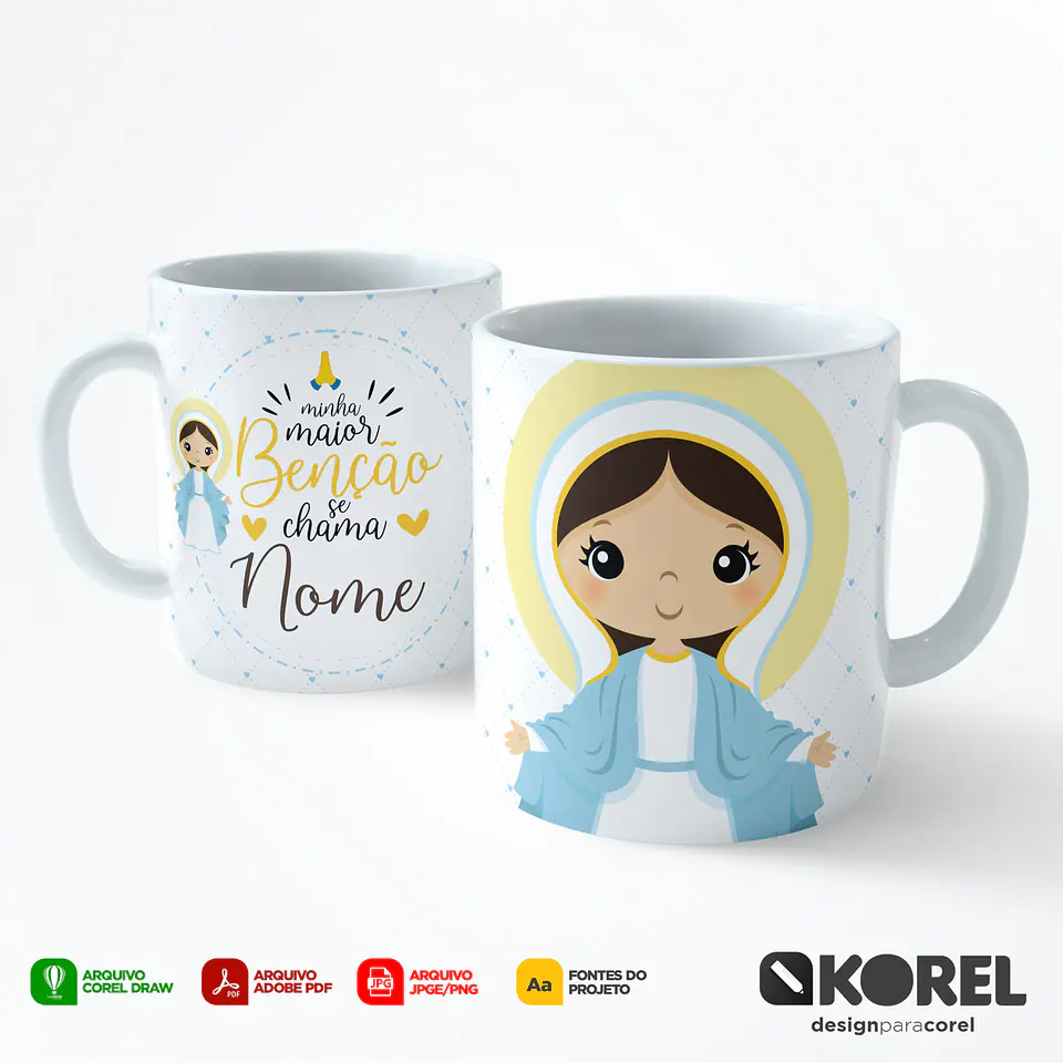 30 Artes Caneca Santinhos Católicos Editável Corel Draw + Pdf 6