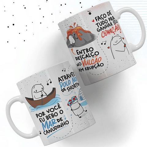 Arte Caneca Por Você Eu Bebo o Mar de Canudinho Flork