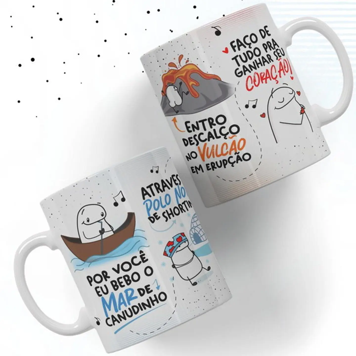 Arte Caneca Por Você Eu Bebo o Mar de Canudinho Flork 1
