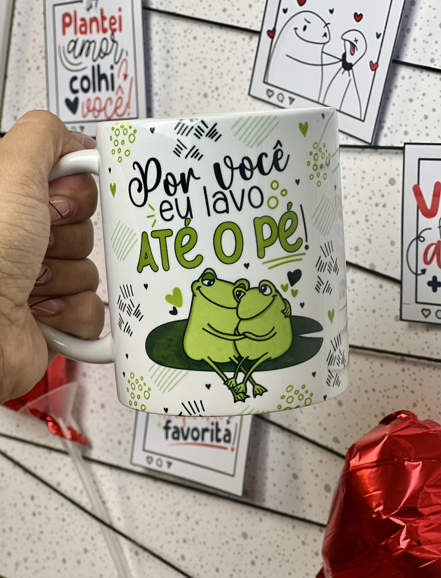 Arte Caneca Namorado Te amo Por você eu lavo até o Pé 2