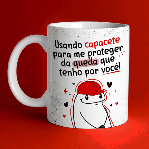 Arte Caneca Namorado Usando Capacete 