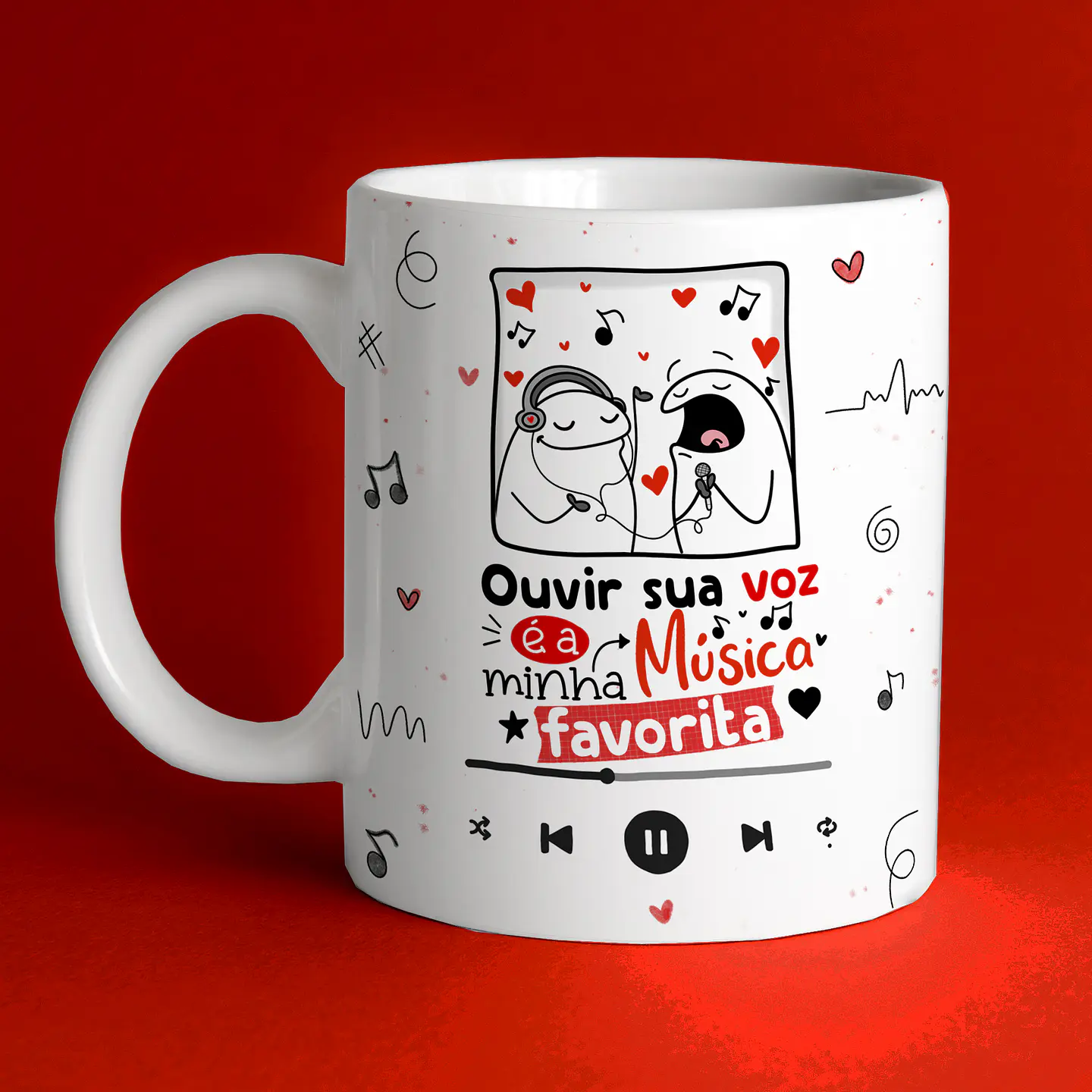 Arte Caneca Namorado Ouvir Sua voz é a Minha música favorita 1