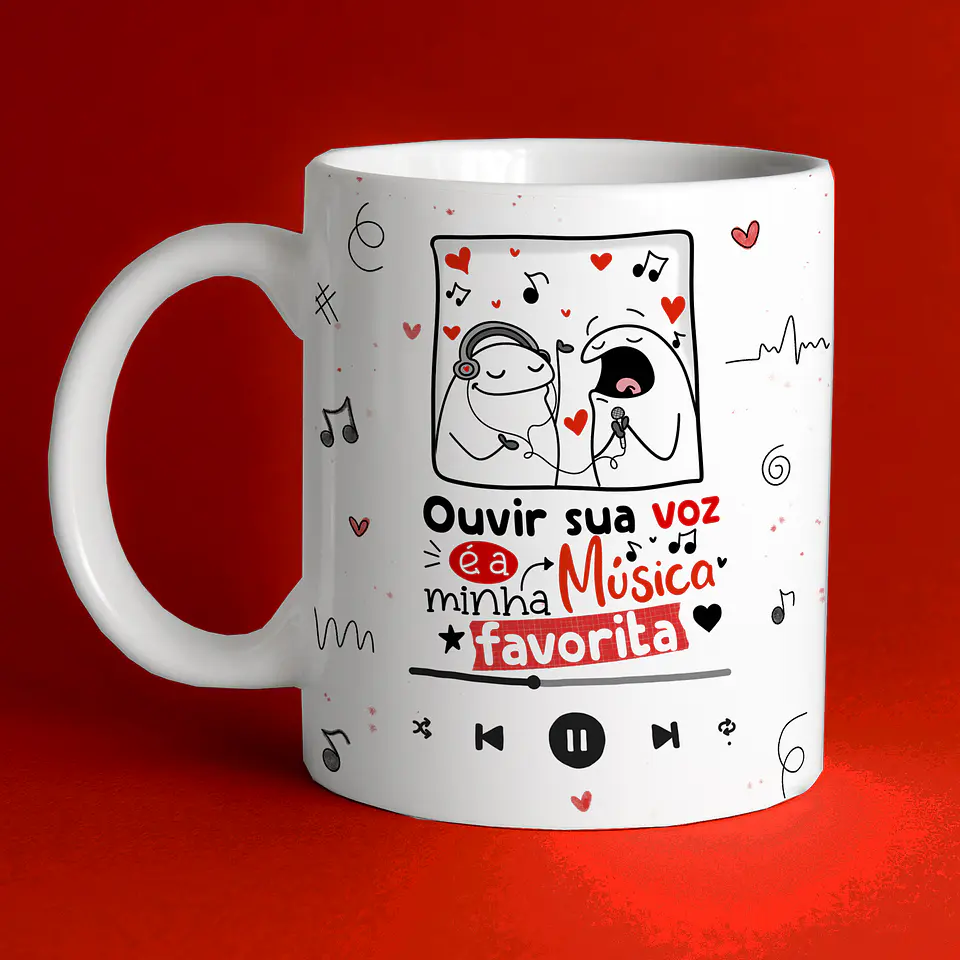 Arte Caneca Namorado Ouvir Sua voz é a Minha música favorita 1