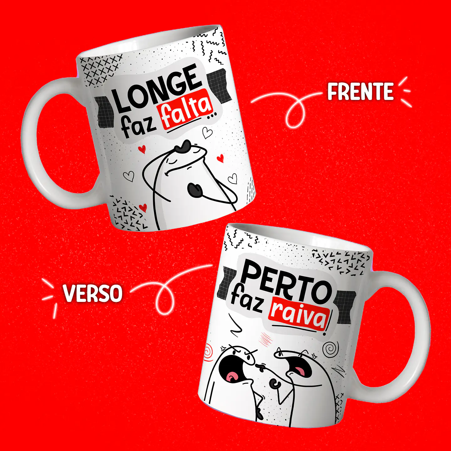 Arte Caneca Namorado Longe faz falta, perto faz raiva 1