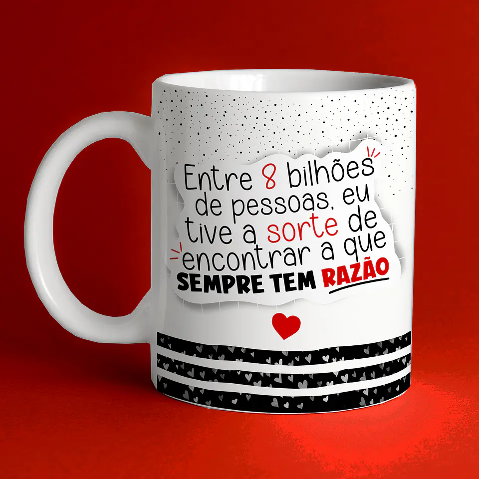 Arte Caneca Namorado Entre 8 bilhões de Pessoas 2