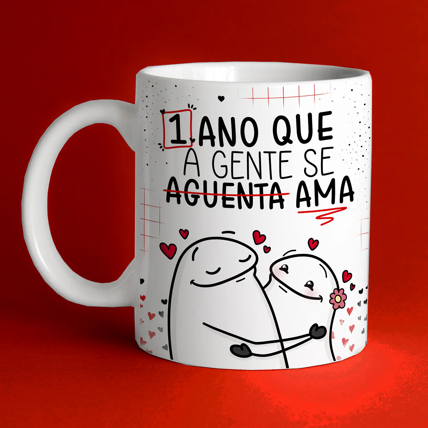 Arte Caneca Namorado 1 ano que a gente se aguenta 1