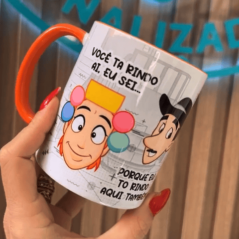 Arte Caneca Você ta Rindo Ai, eu sei... Porque eu To Rindo Aqui Tambem Chaves Chavinhos