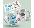 2 Arte Caneca Por Você Eu Bebo O Mar de Canudinho 