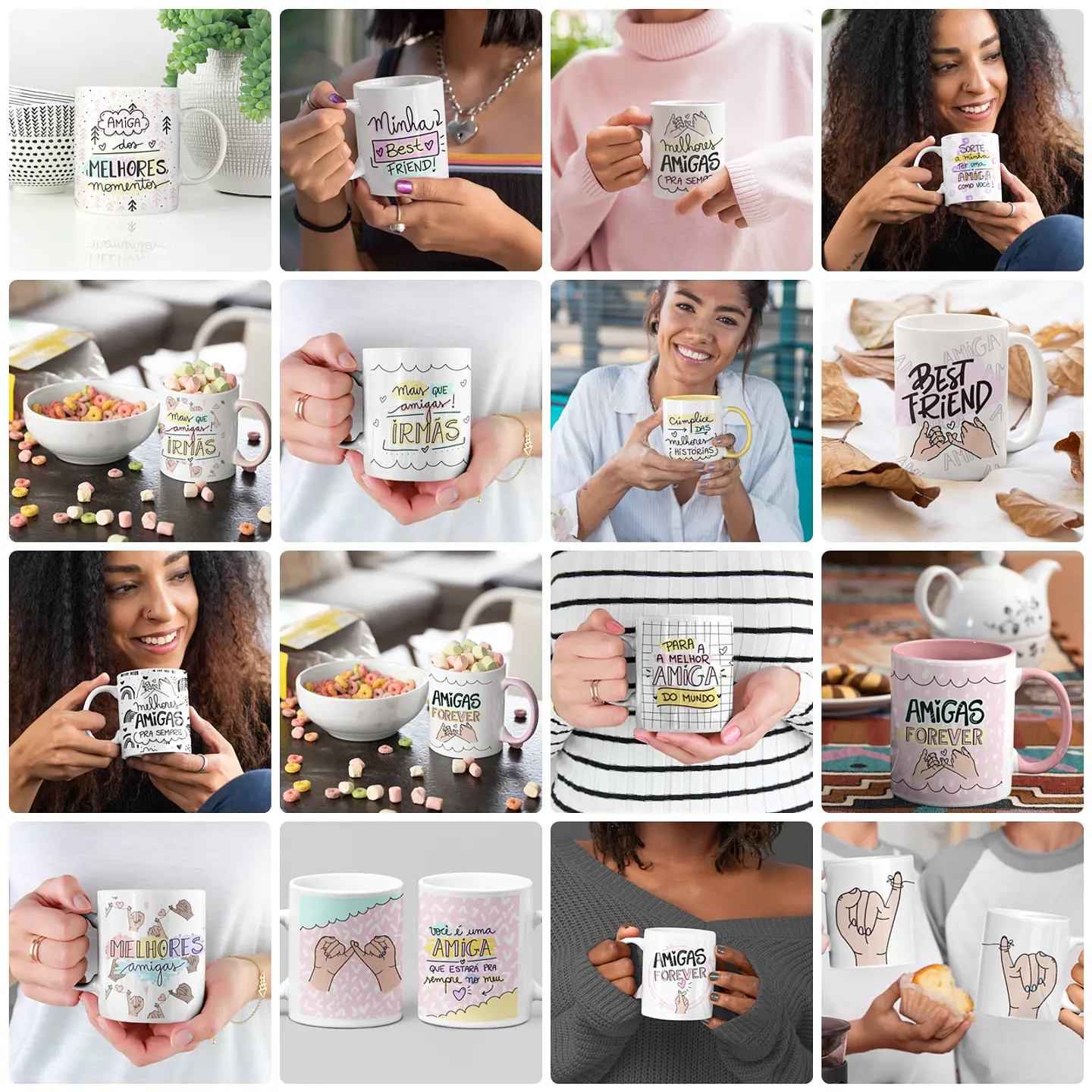 Pacote de Artes Amizade Amigas Caneca Frases Best Friend Arquivos Png 1