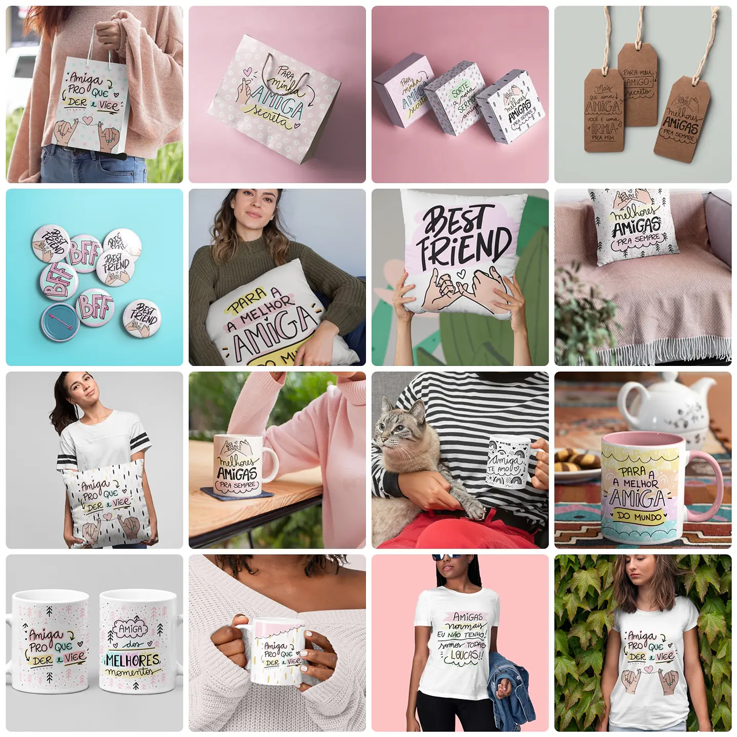 Pacote de Artes Amizade Amigas Caneca Frases Best Friend Arquivos Png 8