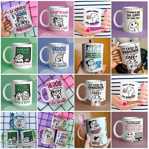 Pack 1500 Artes Sublimação Para Canecas Flork Bento Meme