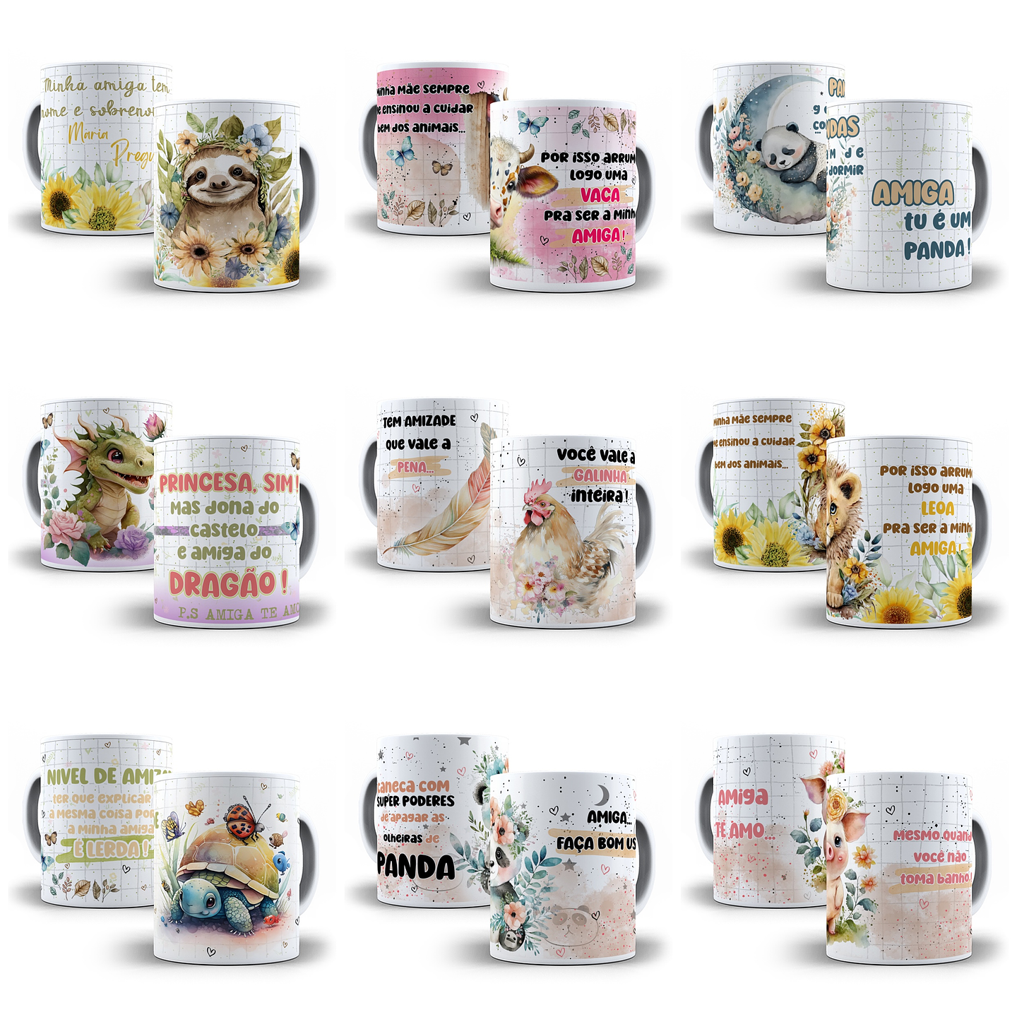 12 Artes para Caneca Amigas Frases Engraçadas Arquivos em CorelDraw  1